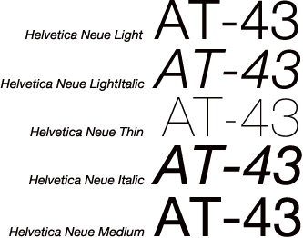 Samples of Helvetica Neue