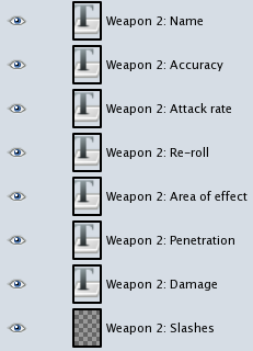 GIMP "Weapons" layers