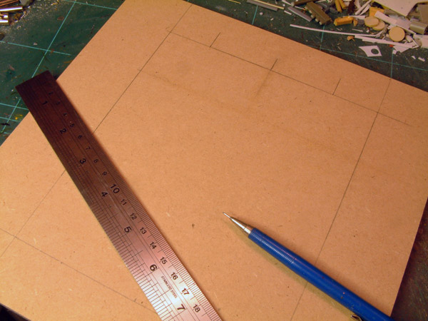 Base with position marked out