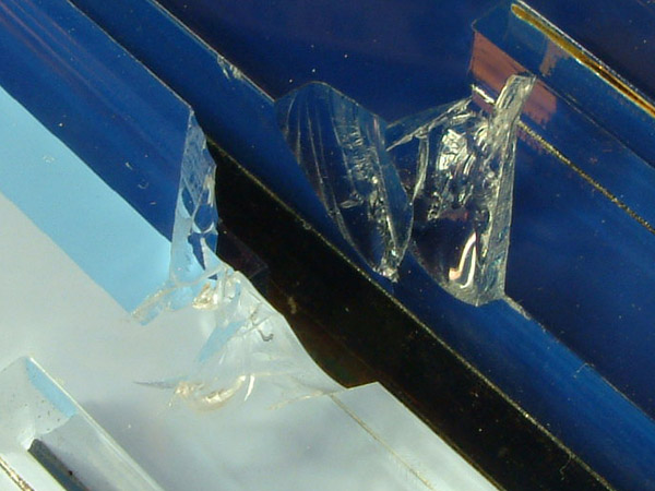 Battle damage applied to the sculpture