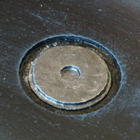 Close-up of a manhole cover